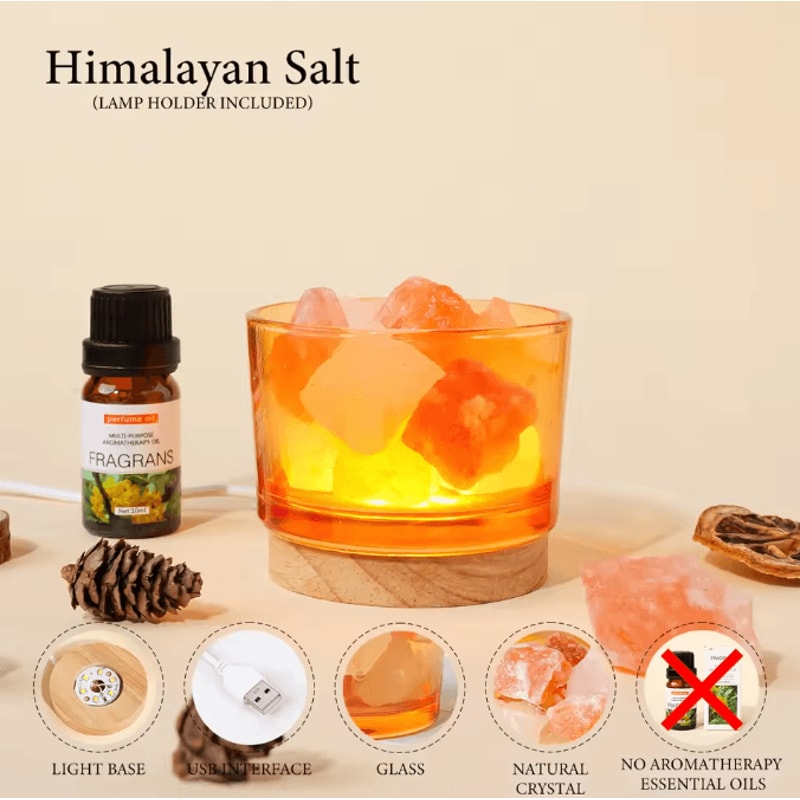 AuraGlow Natural Rose Quartz Crystal Aromatherapy Lamp For Relaxation Home Decor 6