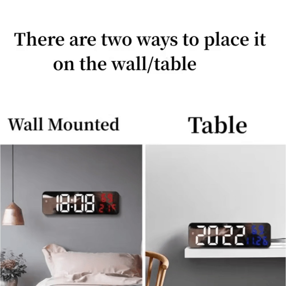 TimeMax 9Inch LED Digital Wall Clock With Temperature Humidity Display 3