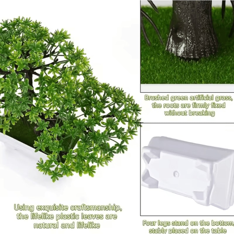 GreenZen Artificial Bonsai Plant Fake Flower Tree For Home Garden Decor 2