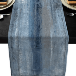 vikama tie-dye farmhouse linen table runner rustic dining & party decor