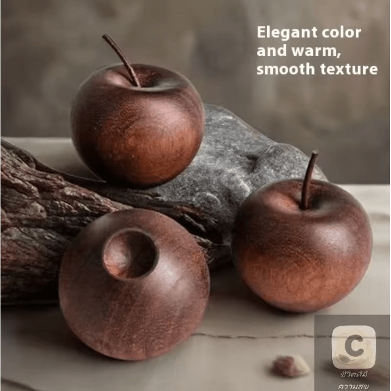 VIKAMA Wooden Apple Essential Oil Diffuser Natural Aromatherapy Decor For Home Car 1