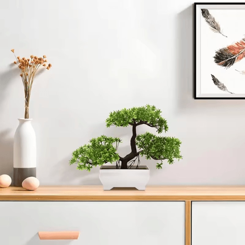 ZenLeaf Artificial Bonsai Tree Plastic Bionic Plant For Home Office Decor 2