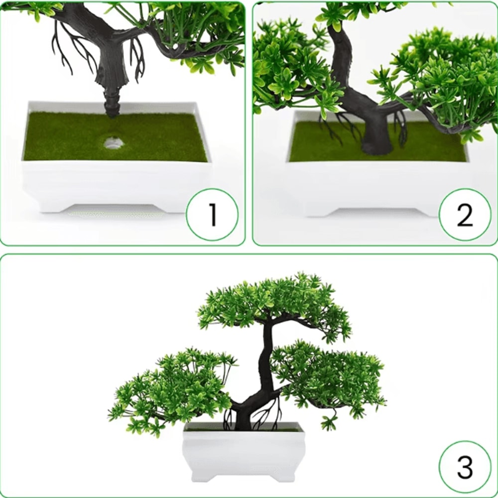 ZenLeaf Artificial Bonsai Tree Plastic Bionic Plant For Home Office Decor 3