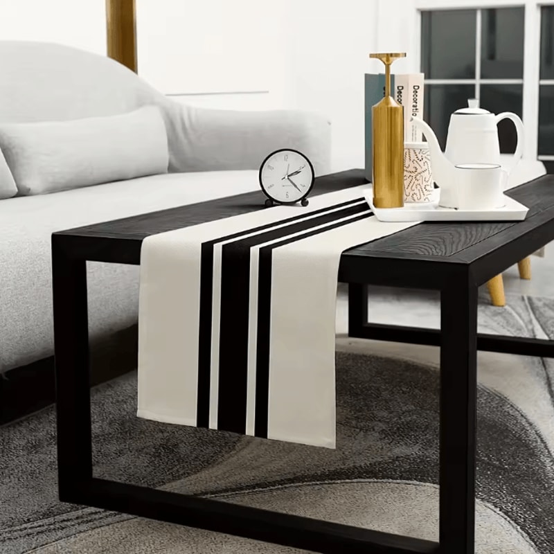 VIKAMA Modern Geometric Table Runner For Outdoor Dining Party Decor 3
