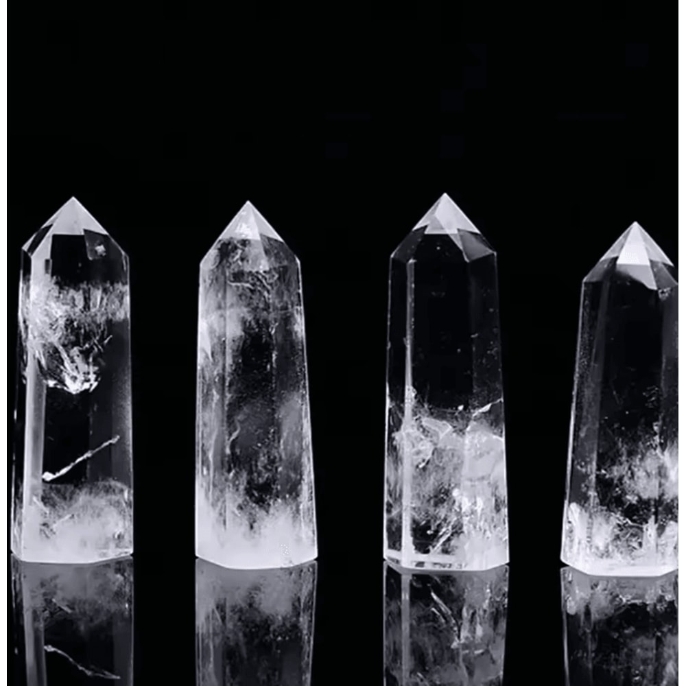 CrystalAura Natural Clear Quartz Crystal Point Obelisk Wand For Healing Decor 1