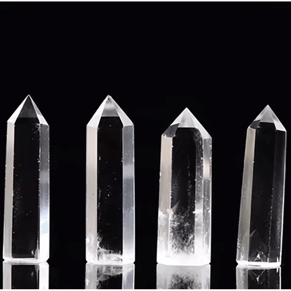 CrystalAura Natural Clear Quartz Crystal Point Obelisk Wand For Healing Decor 2