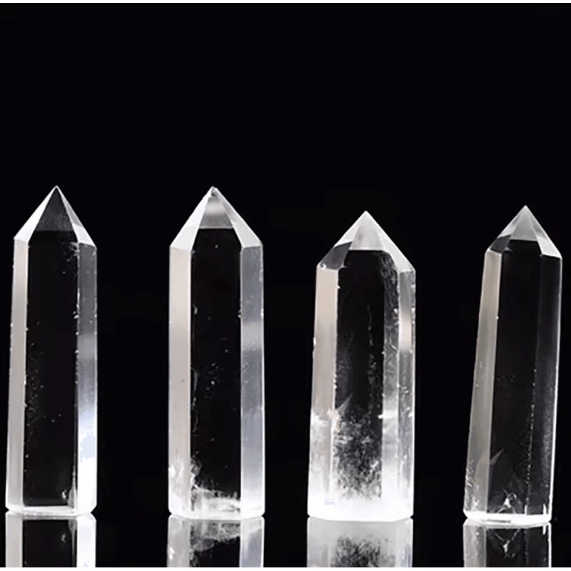 CrystalAura Natural Clear Quartz Crystal Point Obelisk Wand For Healing Decor 2