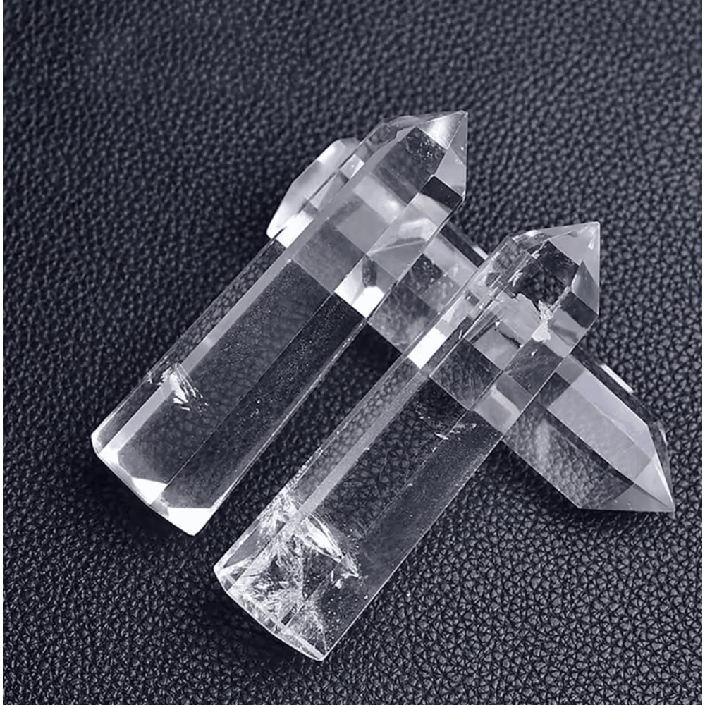 CrystalAura Natural Clear Quartz Crystal Point Obelisk Wand For Healing Decor 3