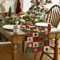 VIKAMA Christmas Plaid Linen Table Runner With Snowflake Xmas Ball Design 3