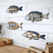OceanCraft 4PCS Wooden Fish Wall Decor Marine Style Carved Hanging Art 1