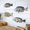OceanCraft 4PCS Wooden Fish Wall Decor Marine Style Carved Hanging Art 1