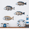 OceanCraft 4PCS Wooden Fish Wall Decor Marine Style Carved Hanging Art 2