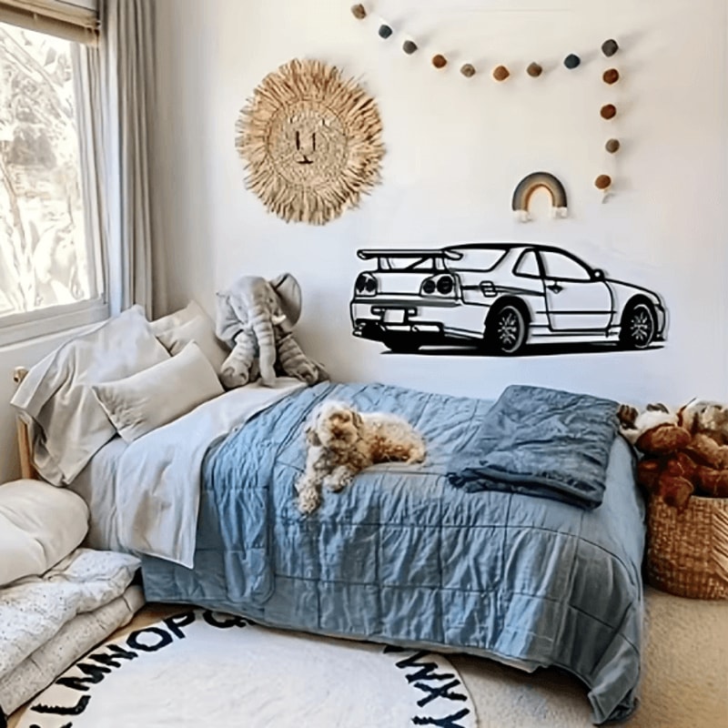 SpeedArt R Model Metal Car Wall Art Automotive Car Silhouette Hanging For Home Office Kids Room Dec 2