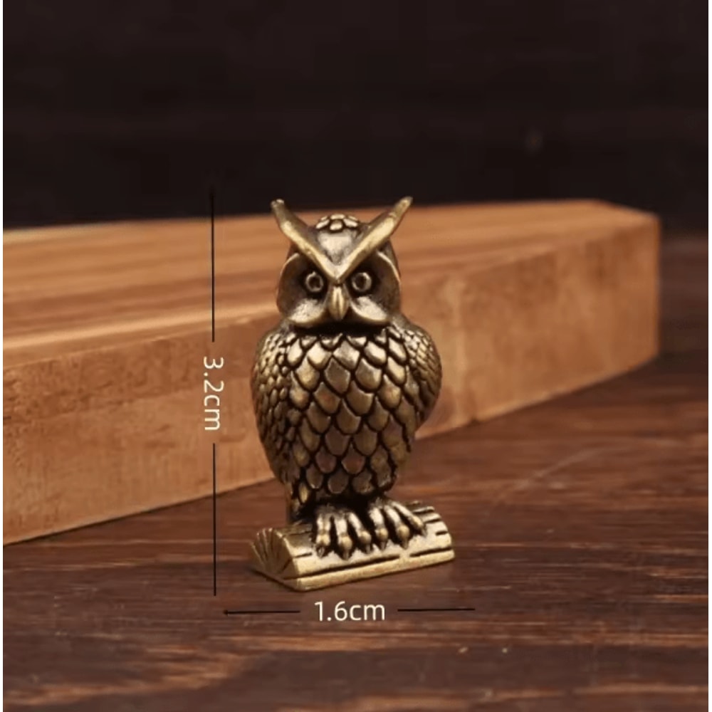 Aurelia Handmade Brass Owl Figurine Boho Desk Ornament Small Home Decor Gift 4