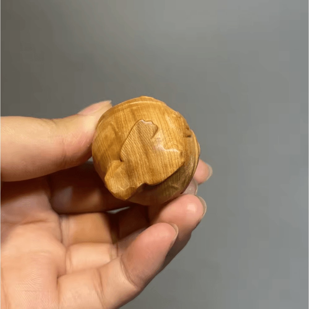 ForestCharm Handcrafted Wooden Owl Sculpture Mini Desktop Decor Ornament 3