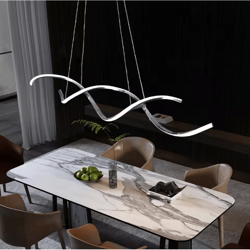 LumiLine Modern LED Linear Chandelier Long Pendant Light For Dining Room Kitchen Decor 1