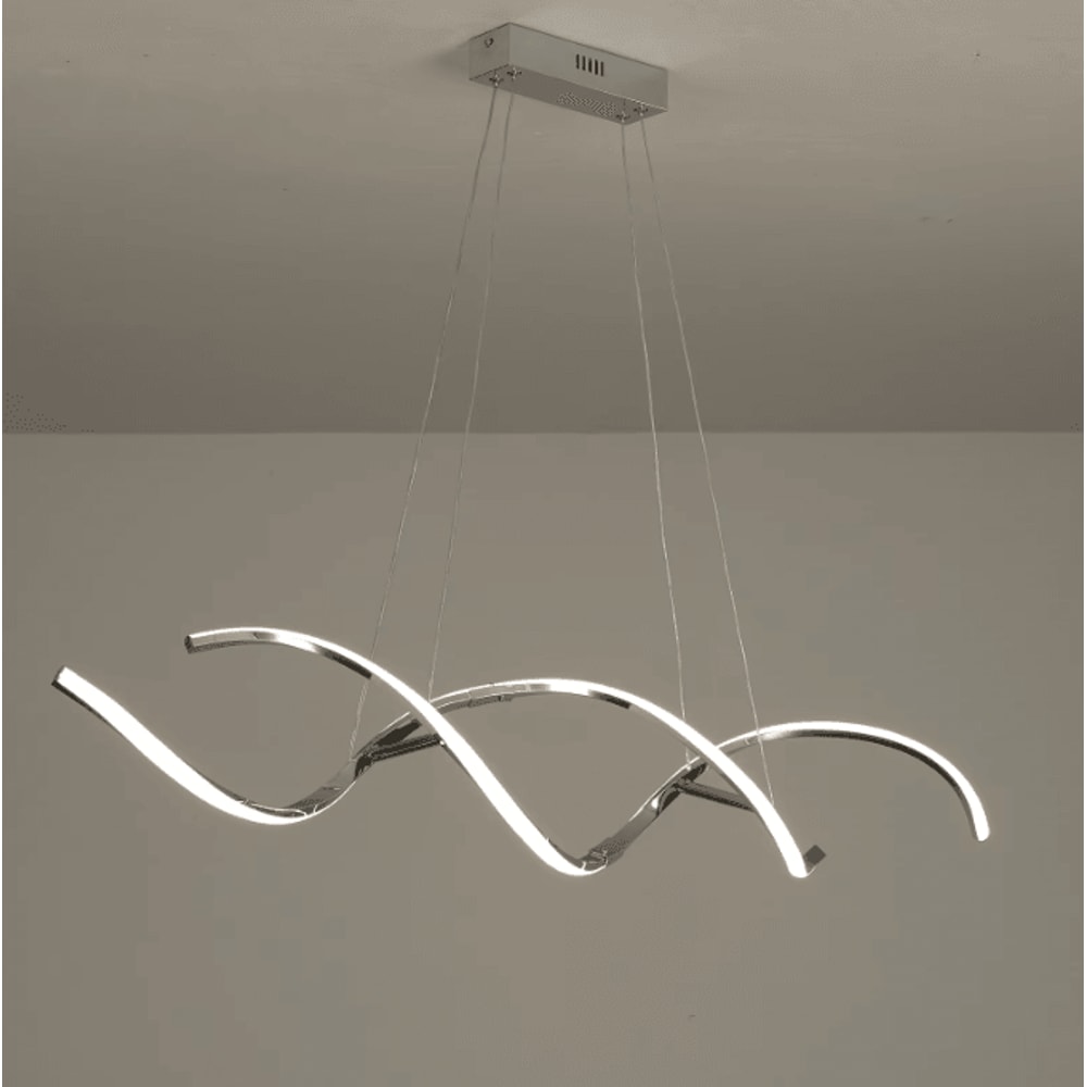 LumiLine Modern LED Linear Chandelier Long Pendant Light For Dining Room Kitchen Decor 3