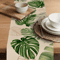 VIKAMA Tropical Palm Leaf Table Runner Linen Durable Dining Kitchen Decor 0