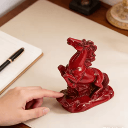 prosperion 2026 chinese red horse statue feng shui wealth success desk decor
