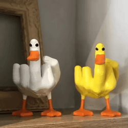 quackattitude funny duck statue middle finger cute resin desk decor gift