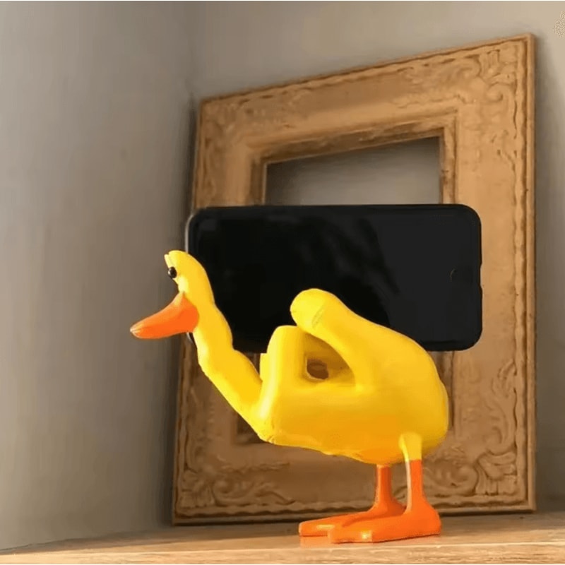 QuackAttitude Funny Duck Statue Middle Finger Cute Resin Desk Decor Gift 2