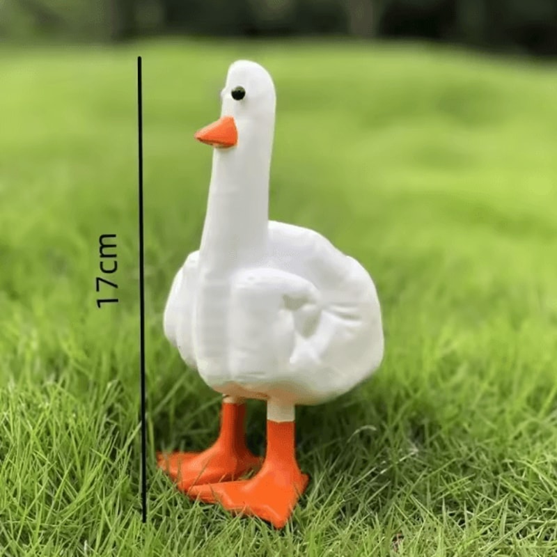 QuackAttitude Funny Duck Statue Middle Finger Cute Resin Desk Decor Gift 5