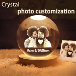 lumimemories custom crystal ball night light personalized photo led lamp gift