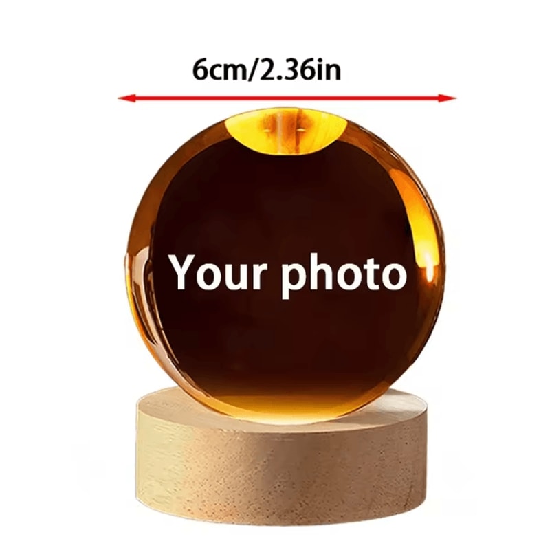 LumiMemories Custom Crystal Ball Night Light Personalized Photo LED Lamp Gift 5