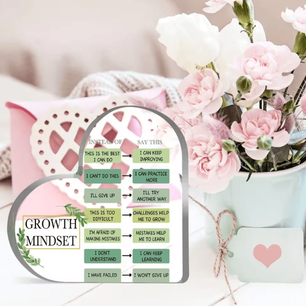 MindShift Growth Mindset Acrylic Inspirational Decor Positive Quote Desk Ornament 0