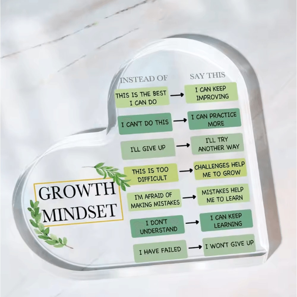 MindShift Growth Mindset Acrylic Inspirational Decor Positive Quote Desk Ornament 1