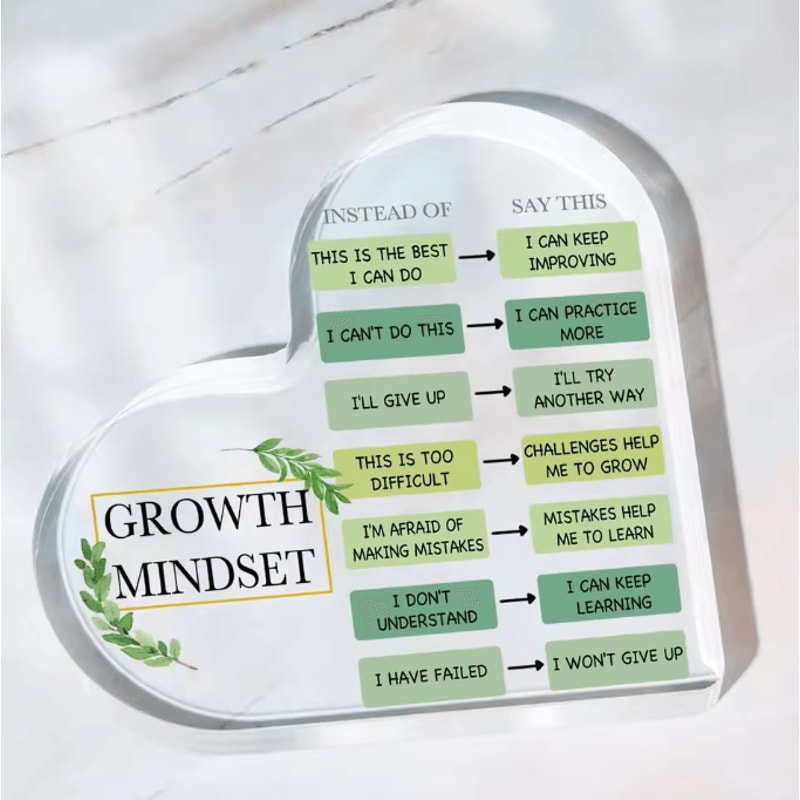 MindShift Growth Mindset Acrylic Inspirational Decor Positive Quote Desk Ornament 1