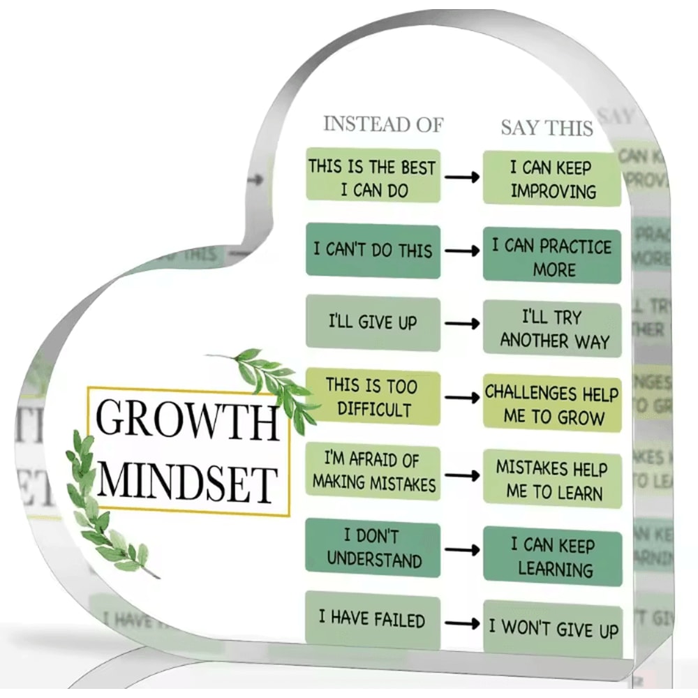 MindShift Growth Mindset Acrylic Inspirational Decor Positive Quote Desk Ornament 3
