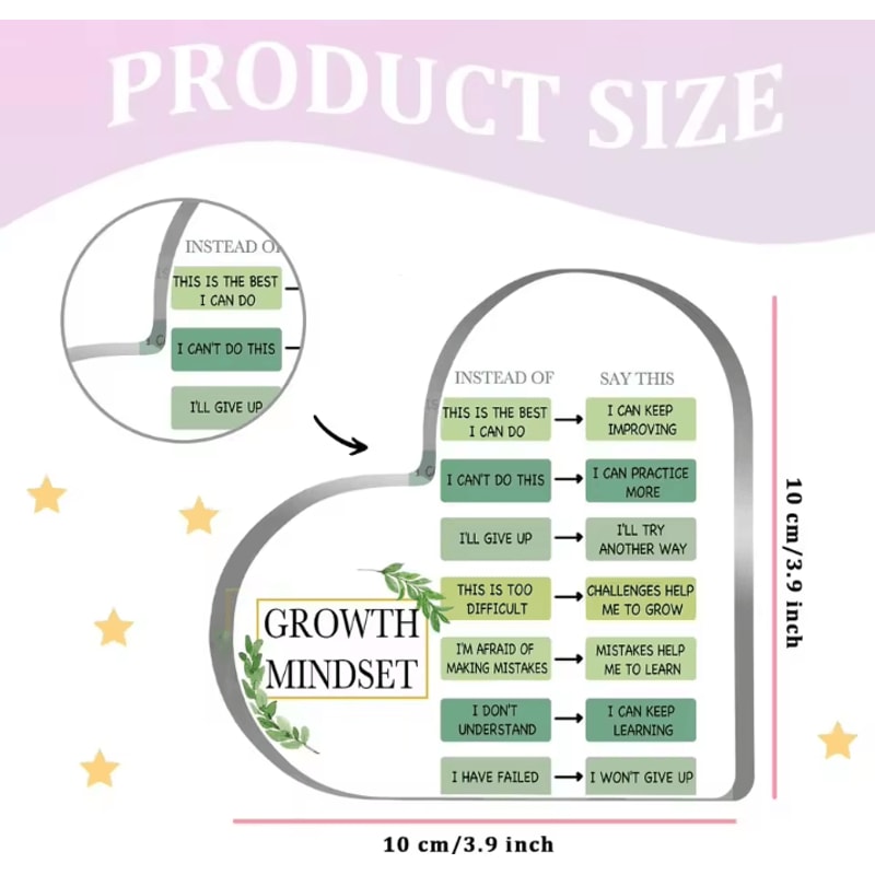 MindShift Growth Mindset Acrylic Inspirational Decor Positive Quote Desk Ornament 4