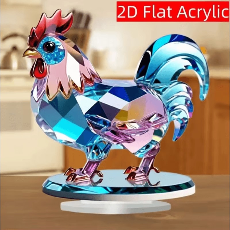 ColorCharm Acrylic Animal Desktop Decoration Cute 2D Figurine Home Office Decor 0