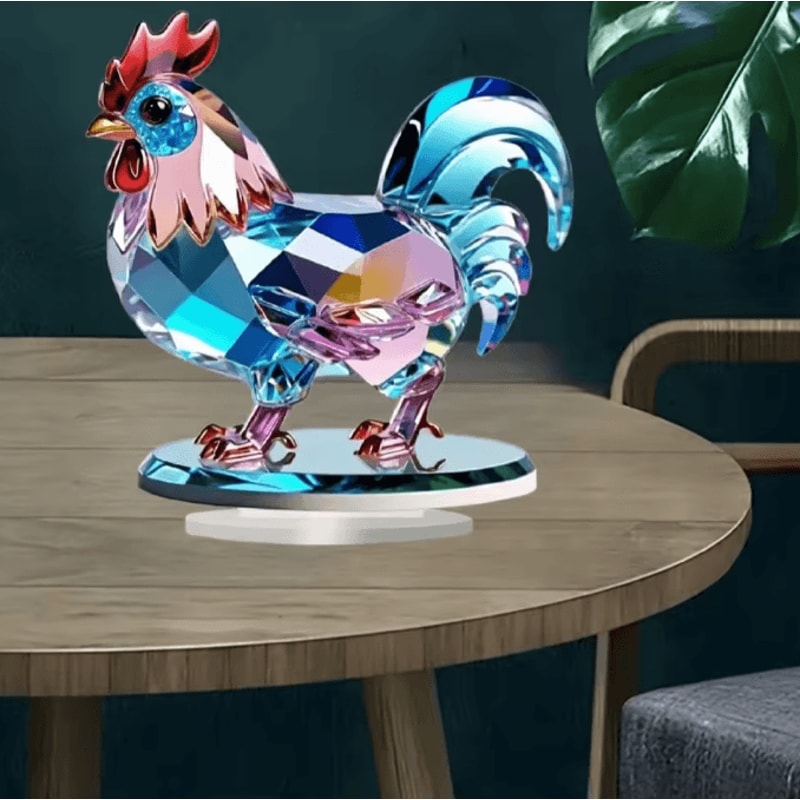 ColorCharm Acrylic Animal Desktop Decoration Cute 2D Figurine Home Office Decor 2