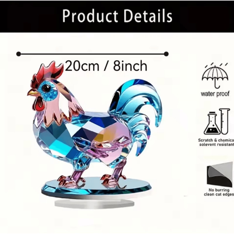 ColorCharm Acrylic Animal Desktop Decoration Cute 2D Figurine Home Office Decor 5