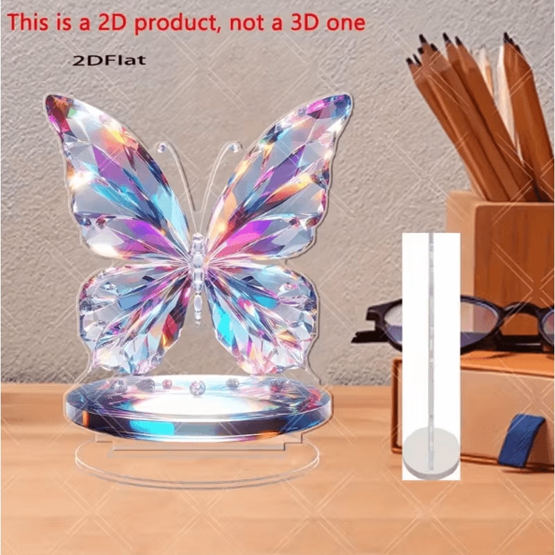 ColorWing 2D Acrylic Butterfly Sculpture Vibrant Desktop Home Decor Ornament 0