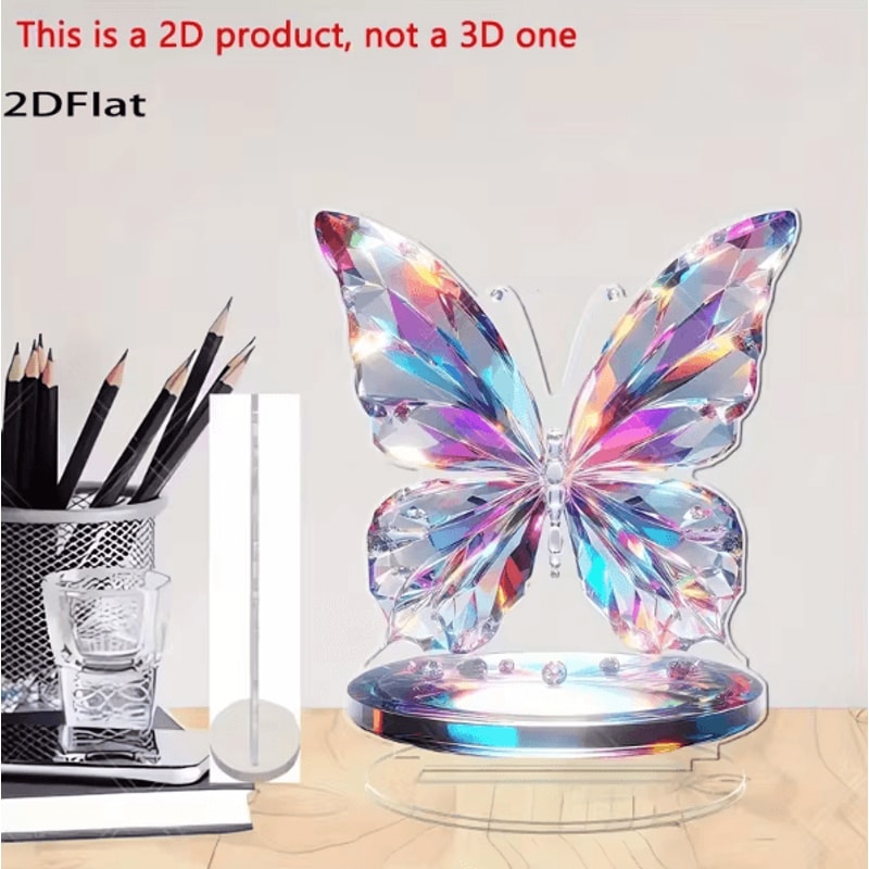 ColorWing 2D Acrylic Butterfly Sculpture Vibrant Desktop Home Decor Ornament 3