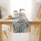 VIKAMA Elegant Floral Linen Table Runner Farmhouse Modern Dining Decor 3