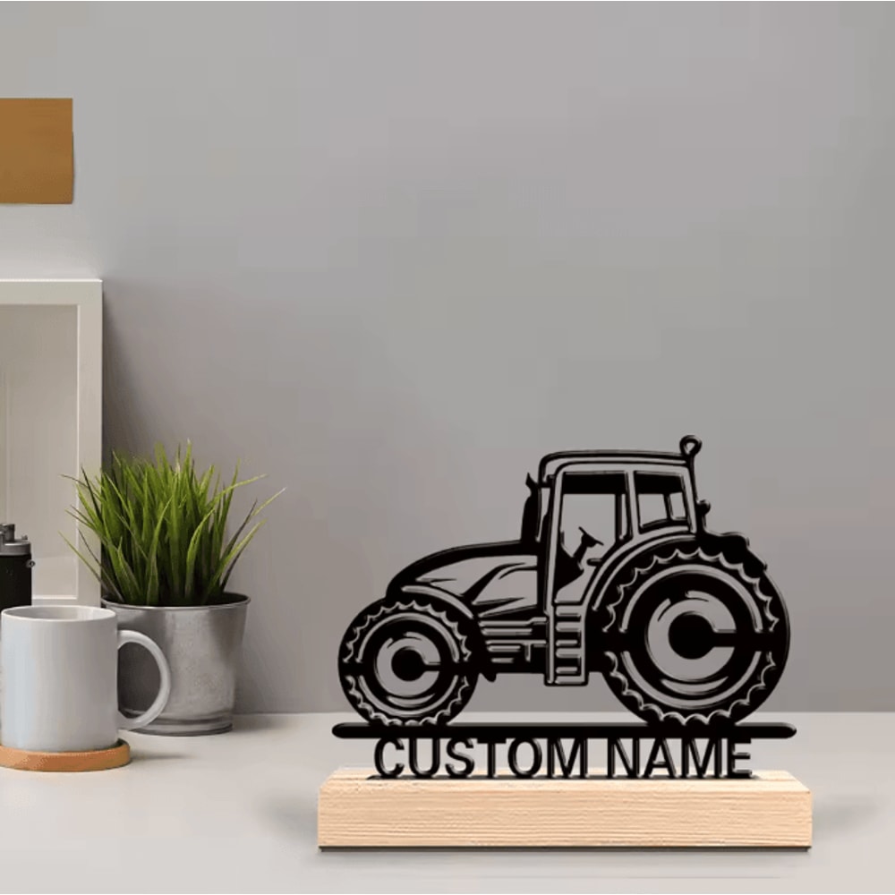 DriveCraft Personalized SUV Metal Art With Wooden Base Desk Decor For Modern Spaces 0