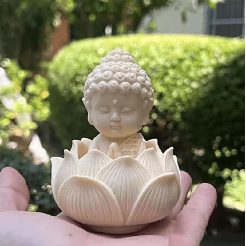 ZenJoy Q Version Cute Buddha Statue Mini Cartoon Desk Decor Spiritual Ornament 1