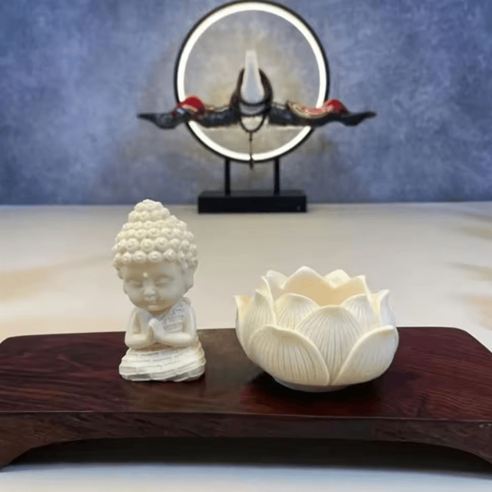ZenJoy Q Version Cute Buddha Statue Mini Cartoon Desk Decor Spiritual Ornament 2