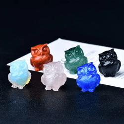 crystalspirit natural crystal owl figurine healing gemstone decor for home & gifts