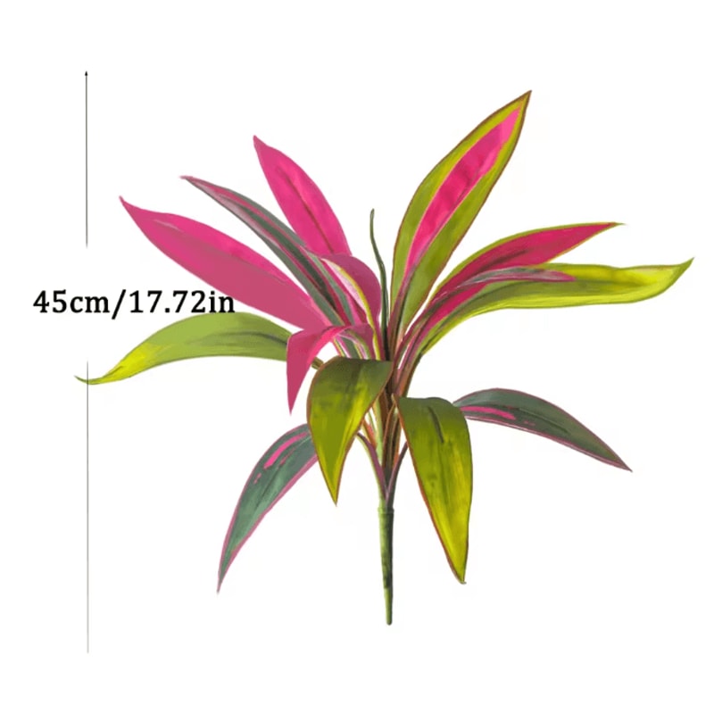 TropiDraca 17Leaf Artificial Dracaena Plant 177 Inch Tropical Palm Decor Branch 5