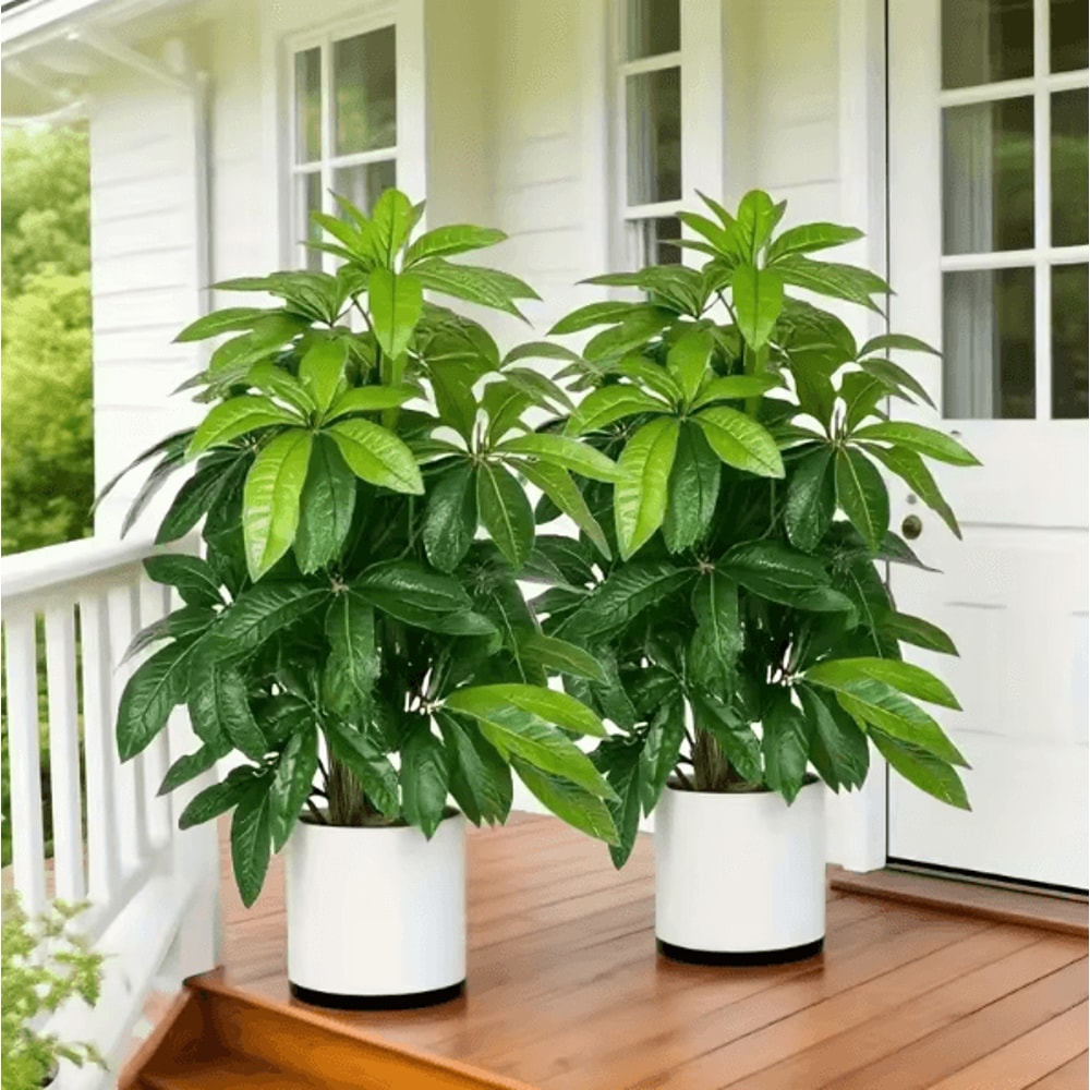 GreenAura Artificial Money Tree Palm Large Tropical Plant Decor For Indoor Outdoor Spaces 0