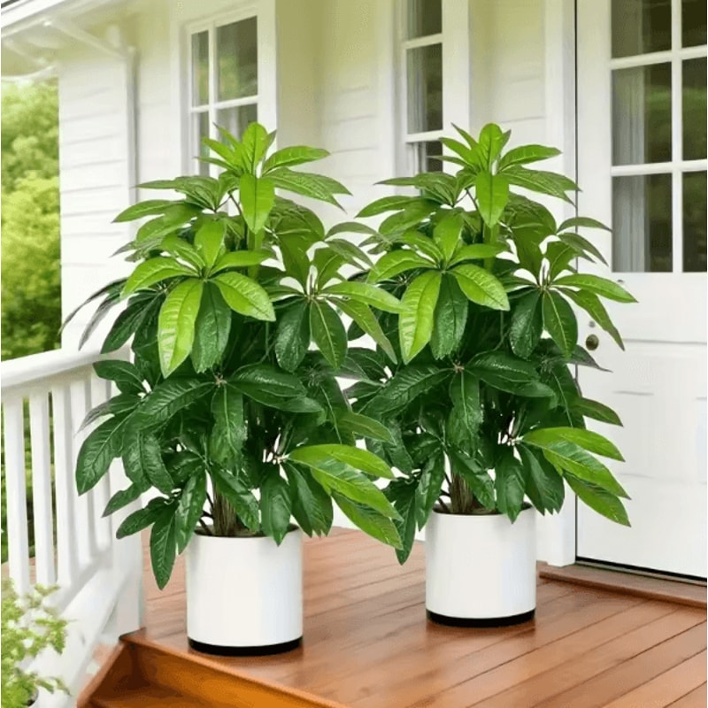 GreenAura Artificial Money Tree Palm Large Tropical Plant Decor For Indoor Outdoor Spaces 0