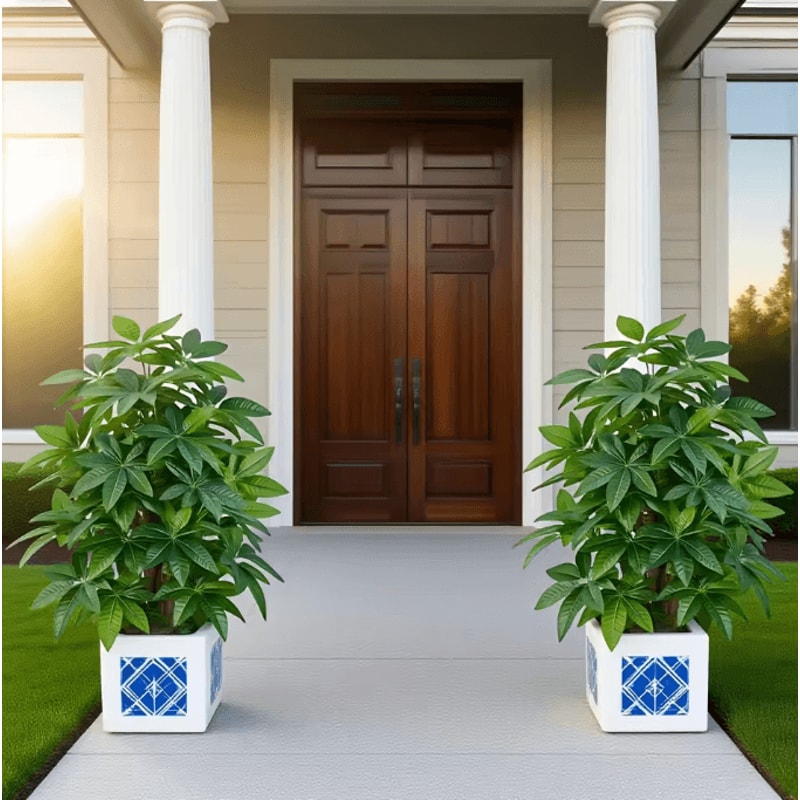 GreenAura Artificial Money Tree Palm Large Tropical Plant Decor For Indoor Outdoor Spaces 1