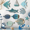 OceanCraft 10PCS Wooden Fish Wall Decor Nautical Coastal Hanging Art Set 0
