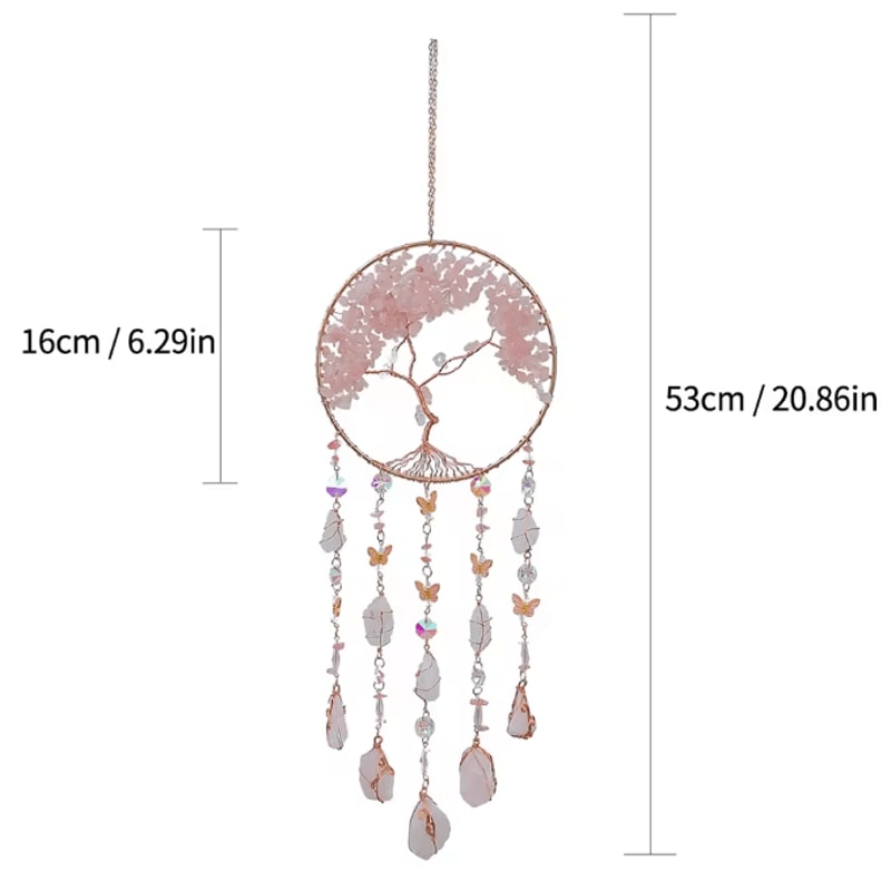 LunaCrystal Natural Agate Dream Catcher Wall Hanging Moon Star Sun Boho Decor 6