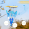 OceanBreeze Blue Glass Fish Wind Chimes Handcrafted Coastal Outdoor Decor 0